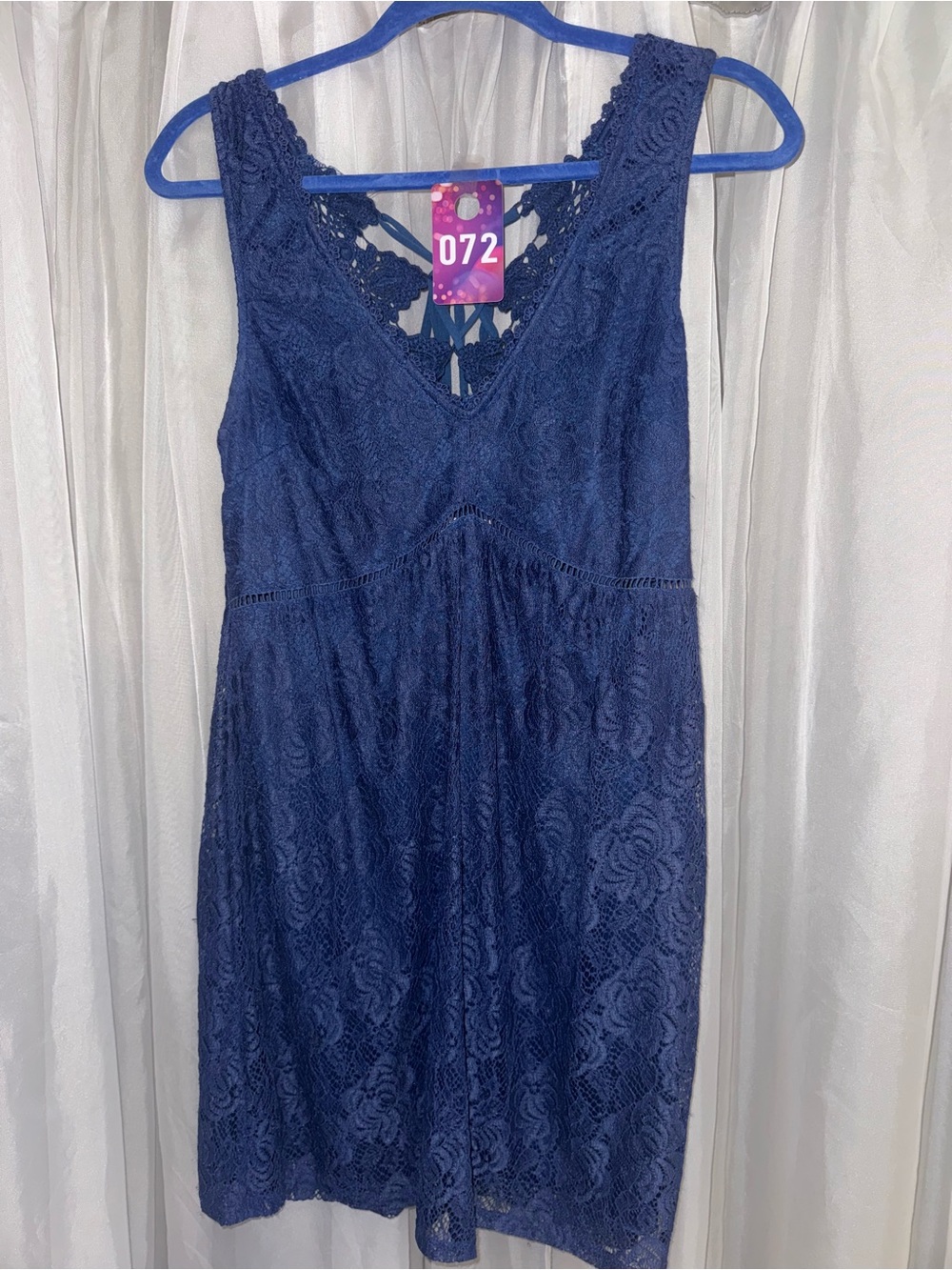 Xtraordinary Navy Lace V-Neck Midi Dress